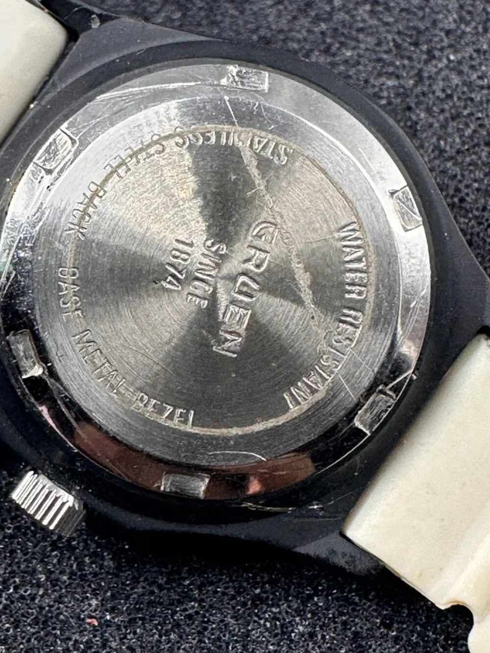 Vintage Gruen Women Watch 27mm Nautical Flag Dial Date Window New Battery